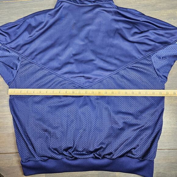 Vintage Nike Track Jacket XL Blue Full Zip Mesh Made in Hong Kong Early 90s - Picture 4 of 6